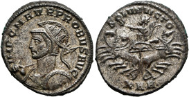 Probus, 276-282. Antoninianus (Silvered bronze, 23 mm, 4.00 g, 12 h), Serdica, 280-281. IMP C M AVR PROBVS AVG Radiate, helmeted and cuirassed bust of...