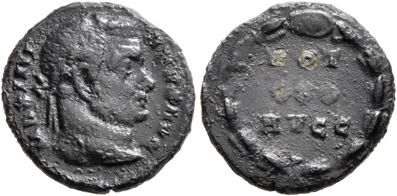 Maximianus, second reign, 307-308. 1/4 Follis (Bronze, 12 mm, 1.08 g, 6 h), Trev...