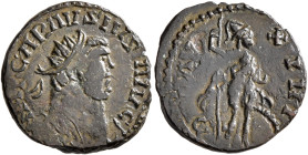 Carausius, Romano-British Emperor, 286-293. Antoninianus (Bronze, 19 mm, 3.68 g, 9 h), a contemporary imitation from an irregular mint. IMP CARAVSIVS ...