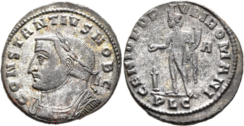 Constantius I, as Caesar, 293-305. Follis (Silvered bronze, 27 mm, 9.80 g, 5 h),...