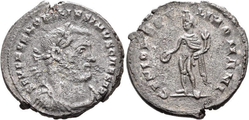 Severus II, as Caesar, 305-306. Follis (Silvered bronze, 28 mm, 8.68 g, 7 h), Lo...