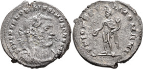 Severus II, as Caesar, 305-306. Follis (Silvered bronze, 28 mm, 8.68 g, 7 h), Londinium, 1 May 305-26 July 306. SEVERVS NOBILISSIMVS CAESAR Laureate, ...