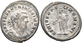 Severus II, as Caesar, 305-306. Follis (Silvered bronze, 30 mm, 11.10 g, 7 h), Londinium, 1 May 305-26 July 306. SEVERVS NOBILISSIMVS C Laureate, drap...