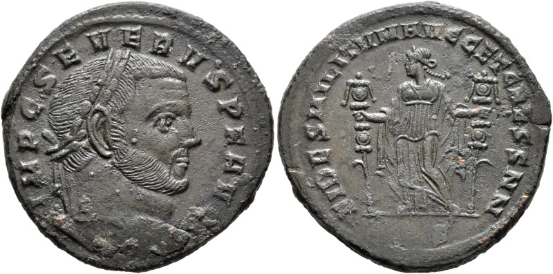 Severus II, 306-307. Follis (Bronze, 28 mm, 10.05 g, 12 h), Aquileia, 306-307. I...