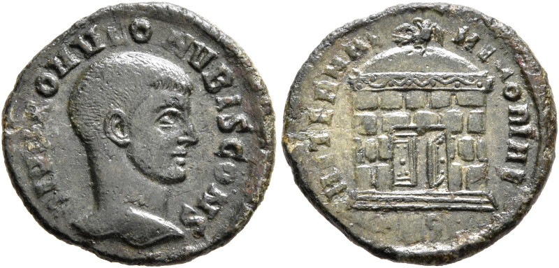 Divus Romulus, died 309. 1/4 Follis (Bronze, 16 mm, 2.00 g, 6 h), circa 310-311....