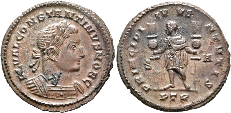 Constantine I, as Caesar, 306-309. Follis (Silvered bronze, 26 mm, 7.90 g, 6 h),...