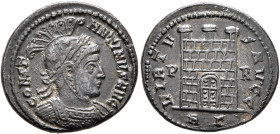 Constantine I, 307/310-337. Follis (Bronze, 19 mm, 3.05 g, 1 h), Rome, 318-319. CONSTANTINVS AVG Laureate and cuirassed bust of Constantine I to right...