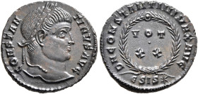 Constantine I, 307/310-337. Follis (Bronze, 18 mm, 2.73 g, 7 h), Siscia, 320-321. CONSTANTINVS AVG Laureate head of Constantine to right. Rev. DN CONS...