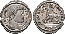 Constantine I, 307/310-337. Follis (Bronze, 20 mm, 2.43 g, 12 h), Treveri, 323-324. CONSTANTINVS AVG Laureate head of Constantine I to right. Rev. SAR...