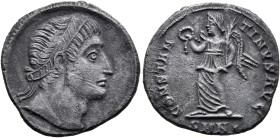 Constantine I, 307/310-337. Siliqua (Silver, 18 mm, 2.86 g, 1 h), Nicomedia, 326-327. Plain-diademed head of Constantine I to right, his eyes raised t...