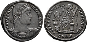 Constantine I, 307/310-337. Follis (Bronze, 19 mm, 3.09 g, 7 h), Constantinopolis, 327-328. CONSTANTINVS MAX AVG Rosette-diademed, draped and cuirasse...