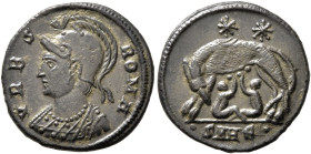 Commemorative Series, 330-354. Follis (Bronze, 18 mm, 2.64 g, 11 h), Heraclea, 330-333. VRBS ROMA Draped bust of Roma to left, wearing crested Attic h...