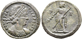 Commemorative Series, 330-354. Follis (Bronze, 16 mm, 1.91 g, 6 h), Rome, struck under Constantius II, circa 348. CONSTAN-TINOPOLIS Diademed and drape...
