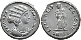 Fausta, Augusta, 324-326. Follis (Bronze, 19 mm, 3.48 g, 12 h), Thessalonica, 326-328. FLAV MAX FAVSTA AVG Draped bust of Fausta to right. Rev. SPES R...