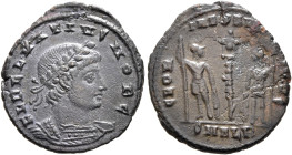 Delmatius, Caesar, 335-337. Follis (Bronze, 17 mm, 2.00 g, 12 h), Alexandria. FL DELMATIVS NOB C Laureate and cuirassed bust of Delmatius to right. Re...