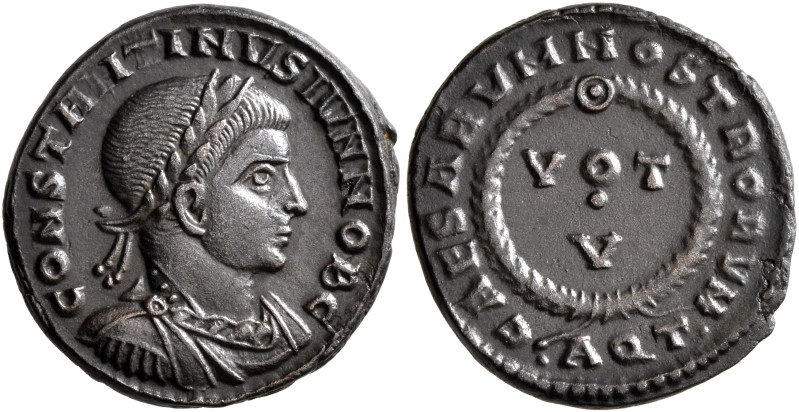 Constantine II, as Caesar, 316-337. Follis (Bronze, 17 mm, 3.18 g, 6 h), Aquilei...