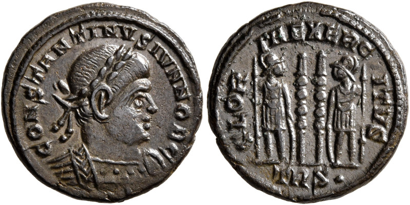 Constantine II, as Caesar, 316-337. Follis (Bronze, 16 mm, 2.99 g, 12 h), Trever...