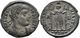 Vetranio, 350. Maiorina (Bronze, 22 mm, 5.80 g, 6 h), Thessalonica. D N VETRANIO P F AVG Laureate, draped and cuirassed bust of Vetranio to right. Rev...