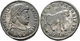 Julian II, 360-363. Double Maiorina (Silvered bronze, 28 mm, 9.49 g, 12 h), Sirmium, 361-363. D N FL CL IVLI-ANVS P F AVG Pearl-diademed, draped and c...