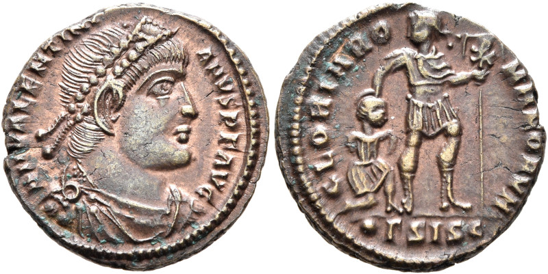 Valentinian I, 364-375. Follis (Bronze, 18 mm, 2.81 g, 12 h), Siscia, 364-367. D...