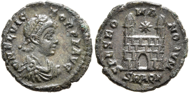 Flavius Victor, 387-388. Nummus (Bronze, 14 mm, 1.30 g, 12 h), Aquileia. D N FL ...