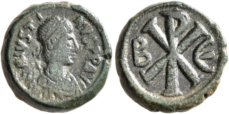 Justin I, 518-527. Pentanummium (Bronze, 13 mm, 3.75 g, 6 h), Constantinopolis, ...