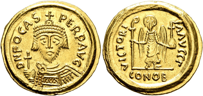 Phocas, 602-610. Solidus (Gold, 21 mm, 4.46 g, 6 h), Ravenna, RY 3 = 604/5. D N ...