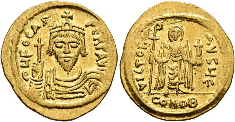 Phocas, 602-610. Solidus (Gold, 22 mm, 4.42 g, 6 h), Constantinopolis, 607-610. ...