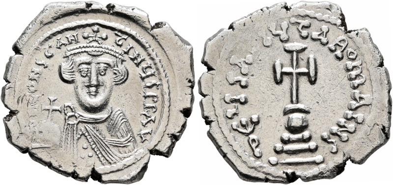 Constans II, 641-668. Hexagram (Silver, 24 mm, 6.00 g, 6 h), Constantinopolis, 6...