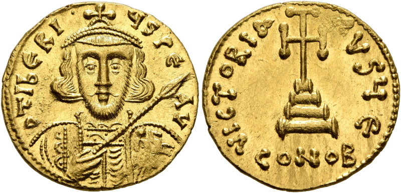 Tiberius III (Apsimar), 698-705. Solidus (Gold, 19 mm, 4.49 g, 6 h), Constantino...