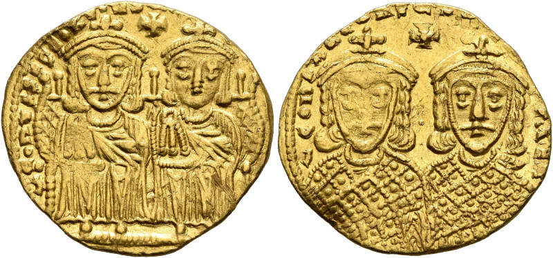 Leo IV the Khazar, with Constantine VI, 775-780. Solidus (Gold, 21 mm, 4.49 g, 6...