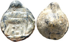 Anonymous, 3rd-1st half of the 4th century. Seal (Lead, 13 mm, 3.52 g). Wolf to right, suckling Romulus and Remus. Roma E-Auction 56 (2019), 1111 var....