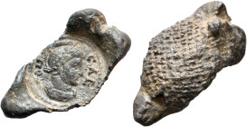 Constantine II, as Caesar, 317-337. Seal (Lead, 26 mm, 5.90 g). CON CAE Cuirassed and helmeted bust of Constantine II to right. Rev. Textile imprint. ...