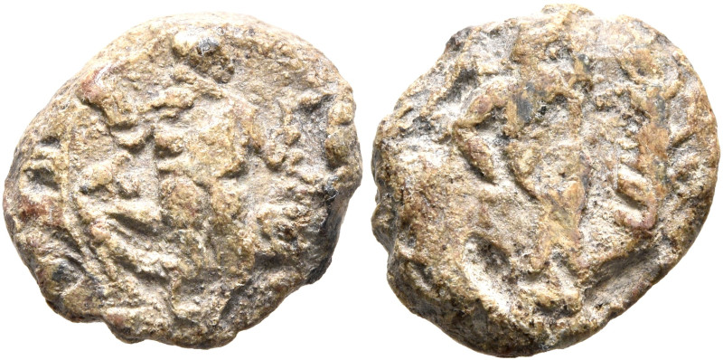 Anonymous, 4th century. Seal (Lead, 14 mm, 3.81 g, 9 h). Daniel in the lion’s de...