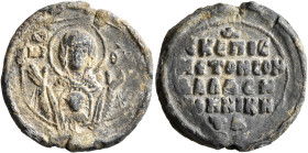 Niketas Dalassenos, first half of the 12th century. Seal (Lead, 25 mm, 11.70 g, 11 h). MHP - ΘV Nimbate Mother of God 'Episkepsis', raising both hands...