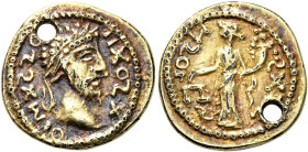 UNCERTAIN GERMANIC TRIBES, Aurum Barbarorum. Late 3rd-early 4th centuries. Aureus (Subaeratus, 19 mm, 4.00 g, 8 h), 'plated Group', imitating Marcus A...
