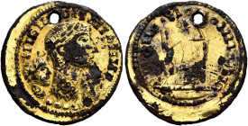 UNCERTAIN GERMANIC TRIBES, Aurum Barbarorum. Late 3rd-early 4th centuries. 'Aureus' (Subaeratus, 21 mm, 2.54 g, 12 h), 'Plated Group'. IIOIIIIOIIOIIII...