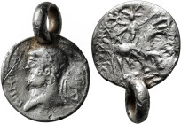 UNCERTAIN GERMANIC TRIBES, Aurum Barbarorum. Late 3rd-early 4th centuries. 'Aureus' (Silver, 22 mm, 5.69 g, 6 h), 'Tetrarchic Adventus Group D'. Imita...
