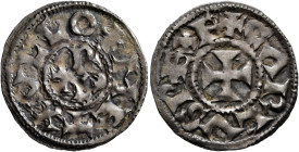 CAROLINGIANS. Charles le Chauve (the Bald), as Charles II, king of West Francia, 840-877. Denier (Silver, 21 mm, 1.55 g, 3 h), Melle. ✠CARLVS REX F Cr...