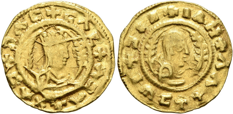 AXUM. Noe (Eon), circa 390. Chrysos (Gold, 17 mm, 1.60 g). ✠ƆΛC✠CΛC✠ΛƆΛ✠ΛΧƆ Drap...