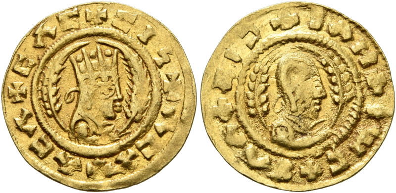 AXUM. Noe (Eon), circa 390. Chrysos (Gold, 17 mm, 1.60 g, 12 h). ✠ΛCX✠ΛCΛ✠CΛC✠CI...