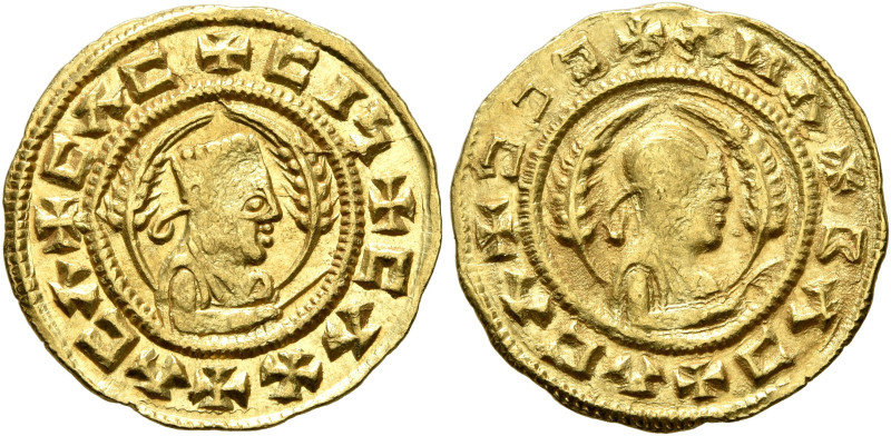 AXUM. Ebana, circa 450. Chrysos (Gold, 17 mm, 1.60 g, 12 h). ✠CΛC✠CIϞ✠CΛX✠ΛCΛ Dr...