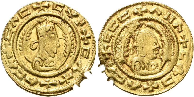 AXUM. Ebana, circa 450. Chrysos (Gold, 17 mm, 1.61 g, 12 h). ✠CΛC✠CYN✠CΛX✠ΛCΛ Dr...