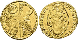 CRUSADERS. Venetians in the Levant. Ducat (Gold, 20 mm, 3.51 g, 5 h), imitating Venice, struck in the name of Andrea Dandolo, uncertain mint, probably...
