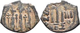 ISLAMIC, Time of the Rashidun. Pseudo-Byzantine types. AH 15/16-23/4 / AD 637-643. Fals (Bronze, 23 mm, 4.43 g, 12 h), imitating a 'Cyprus follis', un...