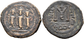 ISLAMIC, Umayyad Caliphate. temp. Mu'awiya I ibn Abi Sufyan, AH 41-60 / AD 661-680. Fals (Bronze, 26 mm, 5.62 g, 6 h), Arab-Byzantine type, Tabariya (...