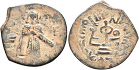 ISLAMIC, Umayyad Caliphate. temp. 'Abd al-Malik ibn Marwan, AH 65-86 / AD 685-705. Fals (Bronze, 21 mm, 2.92 g, 1 h), 'Standing Caliph' type, Tanukh, ...