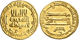 ISLAMIC, 'Abbasid Caliphate. temp. Al-Rashid, AH 170-193 / AD 786-809. Dinar (Gold, 18 mm, 4.26 g, 8 h), citing Ja'far ibn Yahya Barmaki, without mint...