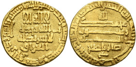 ISLAMIC, 'Abbasid Caliphate. temp. Al-Ma'mun, AH 193-218 / AD 809-833. Dinar (Gold, 18 mm, 4.17 g, 9 h), citing al-Fadl, the vizier of the Caliph al-M...
