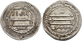 ISLAMIC, 'Abbasid Caliphate. temp. Al-Ma'mun, AH 193-218 / AD 809-833. Dirham (Silver, 26 mm, 2.92 g, 9 h), citing al-Mashriq ('the East' in Kufic) an...